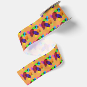 Stippen Multi Kleur Confetti Patroon Satijnen Lint