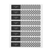 Stippen naadloos patroon zwart + achterzijde omwikkelbaar adreslabel (Vel)
