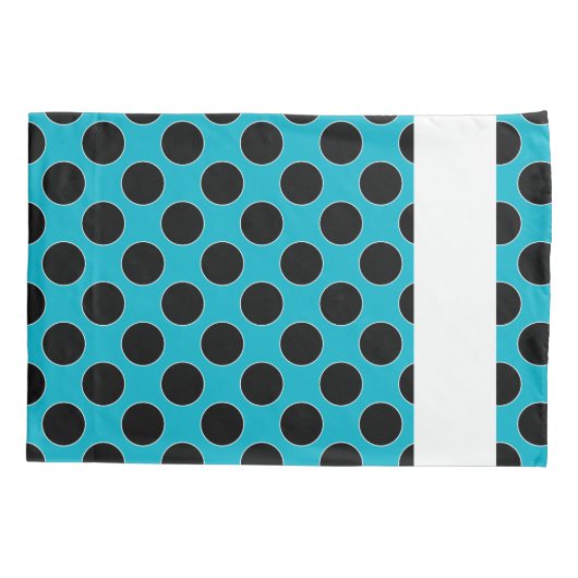 Stippen naadloze zwarte / witte vormgeving kussensloop (Achterkant-Links)