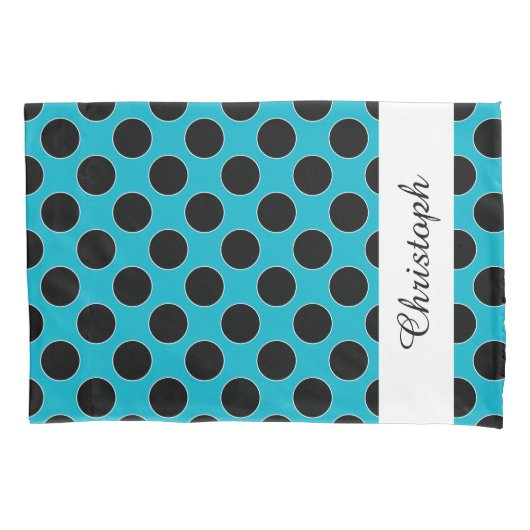 Stippen naadloze zwarte / witte vormgeving kussensloop (Voorkant-Links)