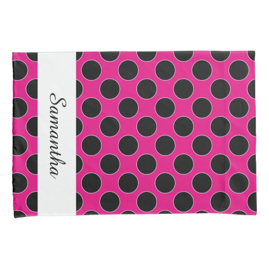 Stippen naadloze zwarte / witte vormgeving kussensloop (Voorkant-Rechts)