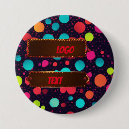 Stippen neon kleur illustratie logo ronde button 7,6 cm