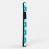 Stippen op aqua Case-Mate iPhone case (Achterkant/rechts)