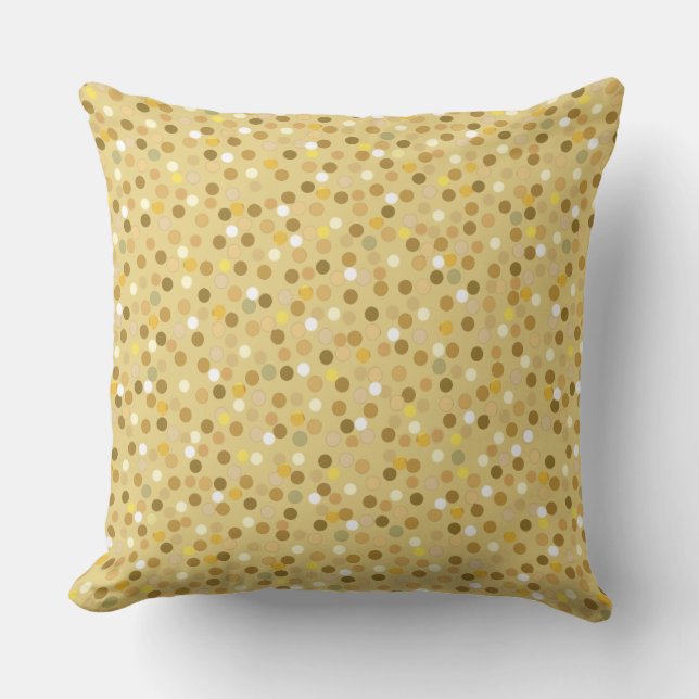 Stippen op Beige, Geel en Wit Kussen (Voorkant)