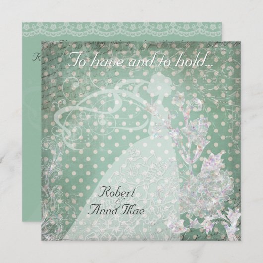 Stippen op Blauwgroen hebben en de Uitnodiging van (Voorkant / Achterkant)