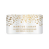 Stippen op de huwelijksdag en Faux White Satin Etiket (Voorkant)