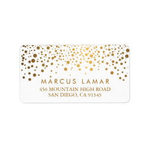 Stippen op de huwelijksdag Trendy Gold Etiket