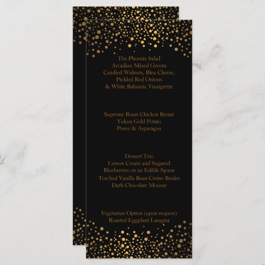 Stippen op de huwelijksdag Trendy Gold Menu (Voorkant / Achterkant)