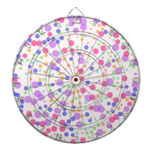 Stippen op roze dartbord