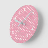 Stippen op Roze Patroon Ronde Klok (Hoek)