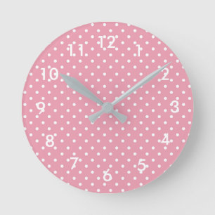 Stippen op Roze Patroon Ronde Klok