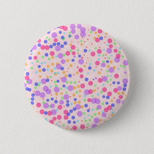 Stippen op Roze Ronde Button 5,7 Cm (Voorkant)