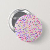 Stippen op Roze Ronde Button 5,7 Cm (Voorkant /achterkant)