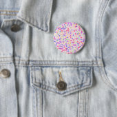Stippen op Roze Ronde Button 5,7 Cm (In situ)
