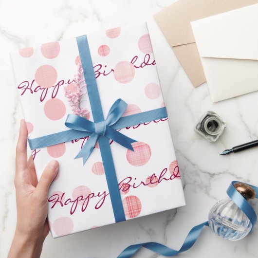 Stippen op witte achtergrond cadeaupapier (Geschenken)