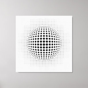 stippen - optische illusie canvas afdruk