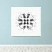 Stippen - optische illusie canvas afdruk (Insitu (Houten vloer))