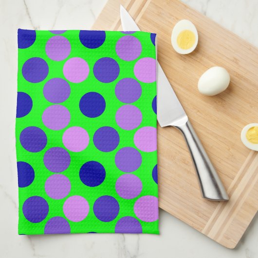 Stippen Paarse keukenhanddoek (Quarter Fold)
