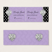 Stippen Parel Kant Juwelen Prijs Label Paarse Dubb Mini Visitekaartjes (Voorkant /achterkant)