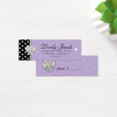 Stippen Parel Kant Juwelen Prijs Label Paarse Mini Visitekaartjes (Bureau)