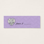 Stippen Parel Kant Juwelen Prijs Label Paarse Mini Visitekaartjes (Achterkant)
