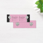 Stippen Parel Kant Juwelen Prijs Label Roze Dubbel Mini Visitekaartjes (Bureau)