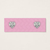 Stippen Parel Kant Juwelen Prijs Label Roze Dubbel Mini Visitekaartjes (Achterkant)