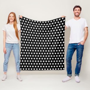 Stippen Parmantig Patroon Zwart Wit Fleece Deken