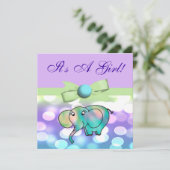 Stippen Pastel Elephant Baby shower CSTM2 Kaart (Staand voorkant)
