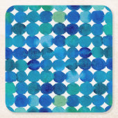 Stippen patroon - blauw en groen kartonnen onderzetters (Voorkant)
