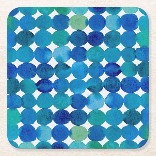 Stippen patroon - blauw en groen kartonnen onderzetters (Voorkant)