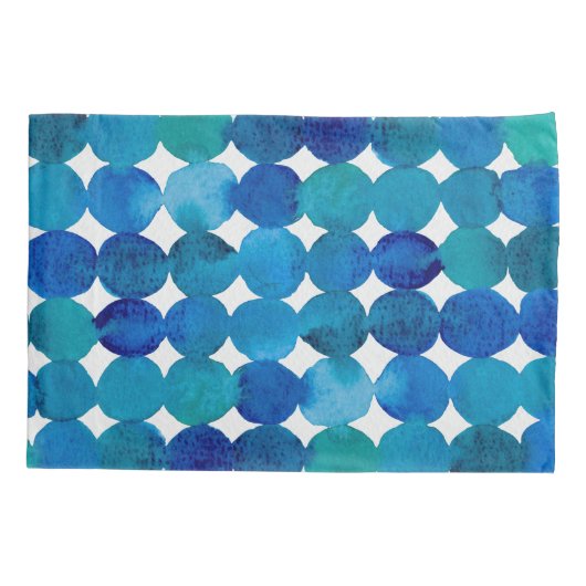 Stippen patroon - blauw en groen kussensloop (Achterkant)