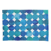 Stippen patroon - blauw en groen kussensloop (Voorkant)