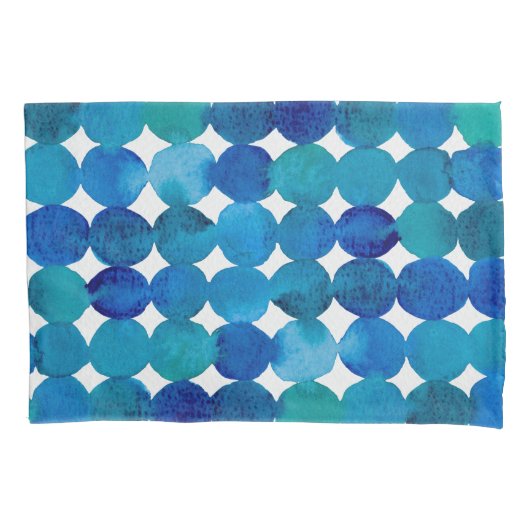 Stippen patroon - blauw en groen kussensloop (Voorkant)