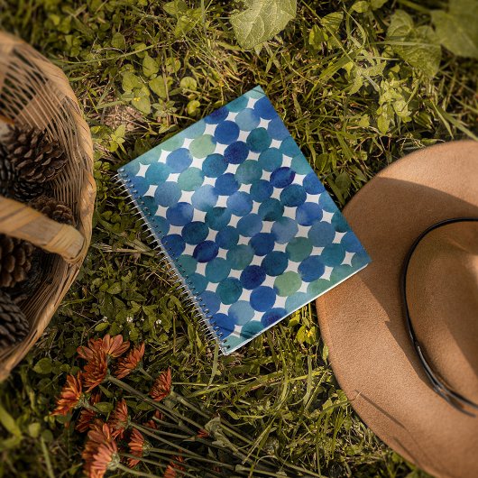 Stippen patroon - blauw en groen notitieboek