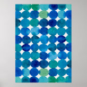 Stippen patroon - blauw en groen poster (Voorkant)
