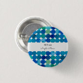 Stippen patroon - blauw en groen ronde button 3,2 cm (Voorkant /achterkant)