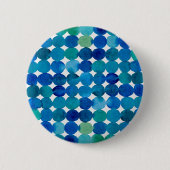 Stippen patroon - blauw en groen ronde button 5,7 cm (Voorkant)