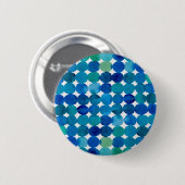 Stippen patroon - blauw en groen ronde button 5,7 cm (Voorkant /achterkant)