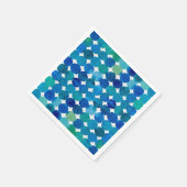 Stippen patroon - blauw en groen servet (Hoek)