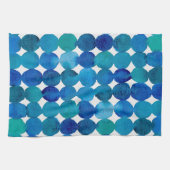 Stippen patroon - blauw en groen. theedoek (Horizontaal)