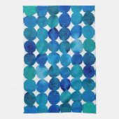 Stippen patroon - blauw en groen. theedoek (Verticaal)