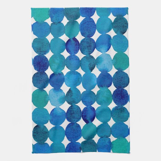 Stippen patroon - blauw en groen. theedoek (Verticaal)