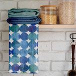 Stippen patroon - blauw en groen. theedoek<br><div class="desc">Waterverf stippen patroon - blauw en groen. Een abstract patroon van een verklikkerhanddoek bevestigen</div>