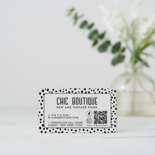 Stippen Patroon QR Code Beloning Visitekaartje (Staand voorkant)