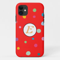 Stippen patroon rode kleurige monogram leuk schatt