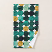Stippen patroon - smaragd en goudglitter bad handdoek (Handdoek)