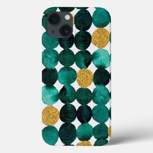 Stippen patroon - smaragd en goudglitter Case-Mate iPhone case (Achterkant)
