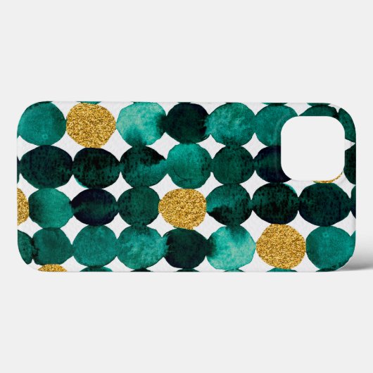 Stippen patroon - smaragd en goudglitter Case-Mate iPhone case (Achterkant (horizontaal))