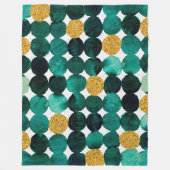 Stippen patroon - smaragd en goudglitter fleece deken (Voorkant)